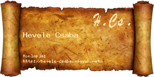 Hevele Csaba névjegykártya